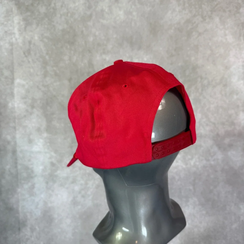 International Harvester Trucker Hat Men OSFM Red Solid Rope Logo Snapback Cap